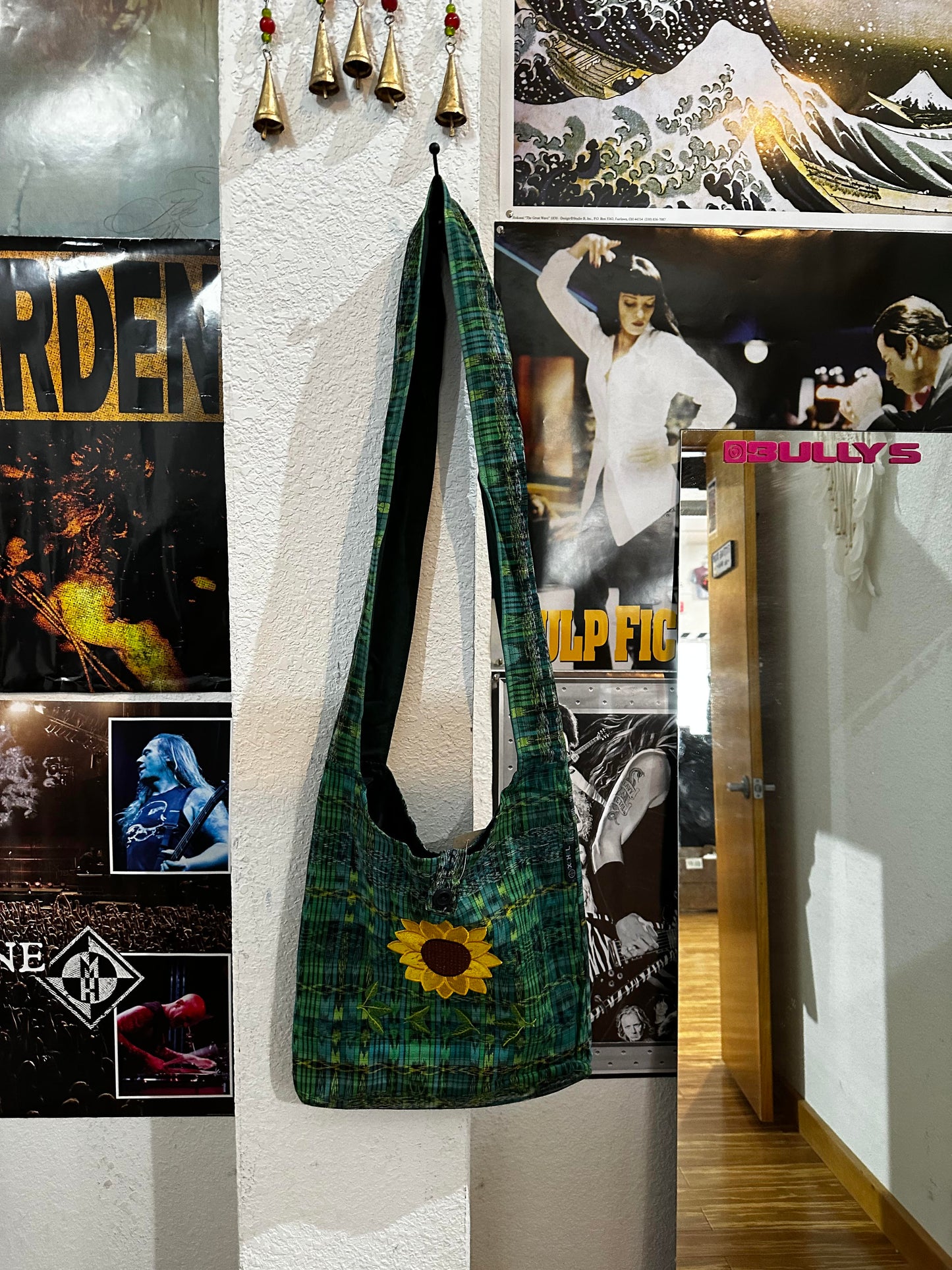 Woven Cotton Sunflower Embroidered Erika Bag - HalfMoonMusic