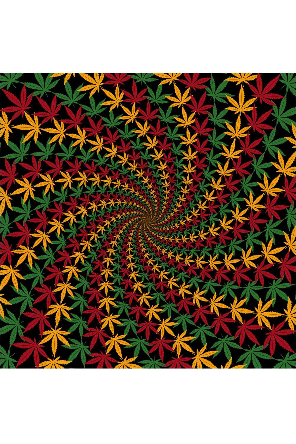 3D Spiral Rasta Leaf Bandana - HalfMoonMusic