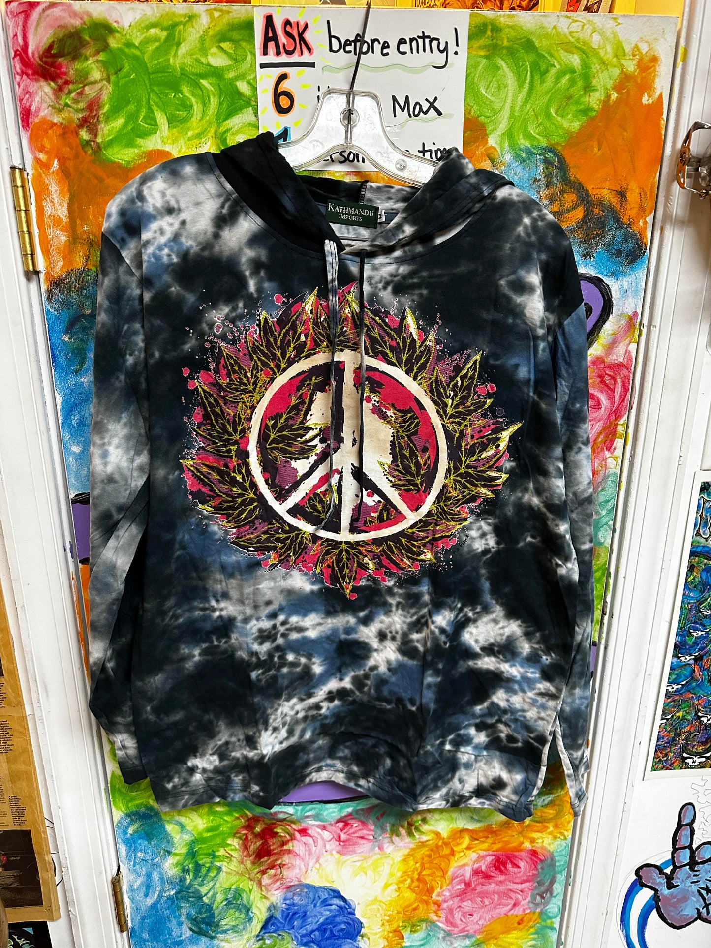 Unisex Tie-Dye Peace Sign Hoodie - HalfMoonMusic