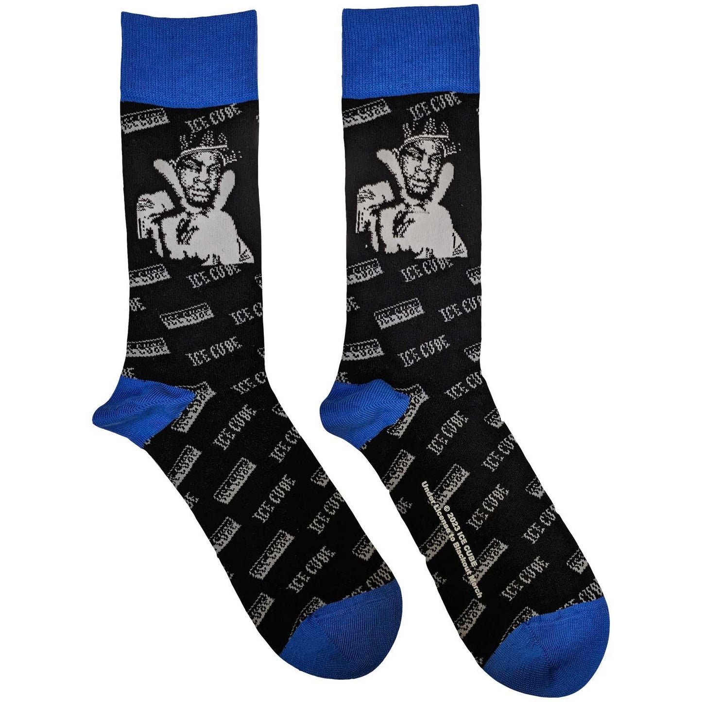 Ice Cube Unisex Black and White photo socks