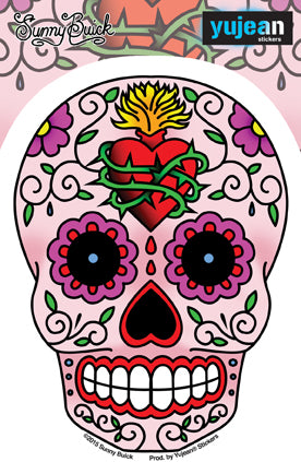 Sacred Heart Sugar Skull Sticker