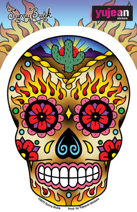 Western Sugar Skull Sticker