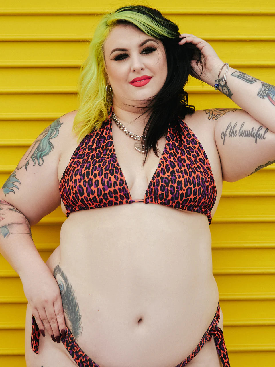 Sourpuss Orange Leopard Scrunch Bikini