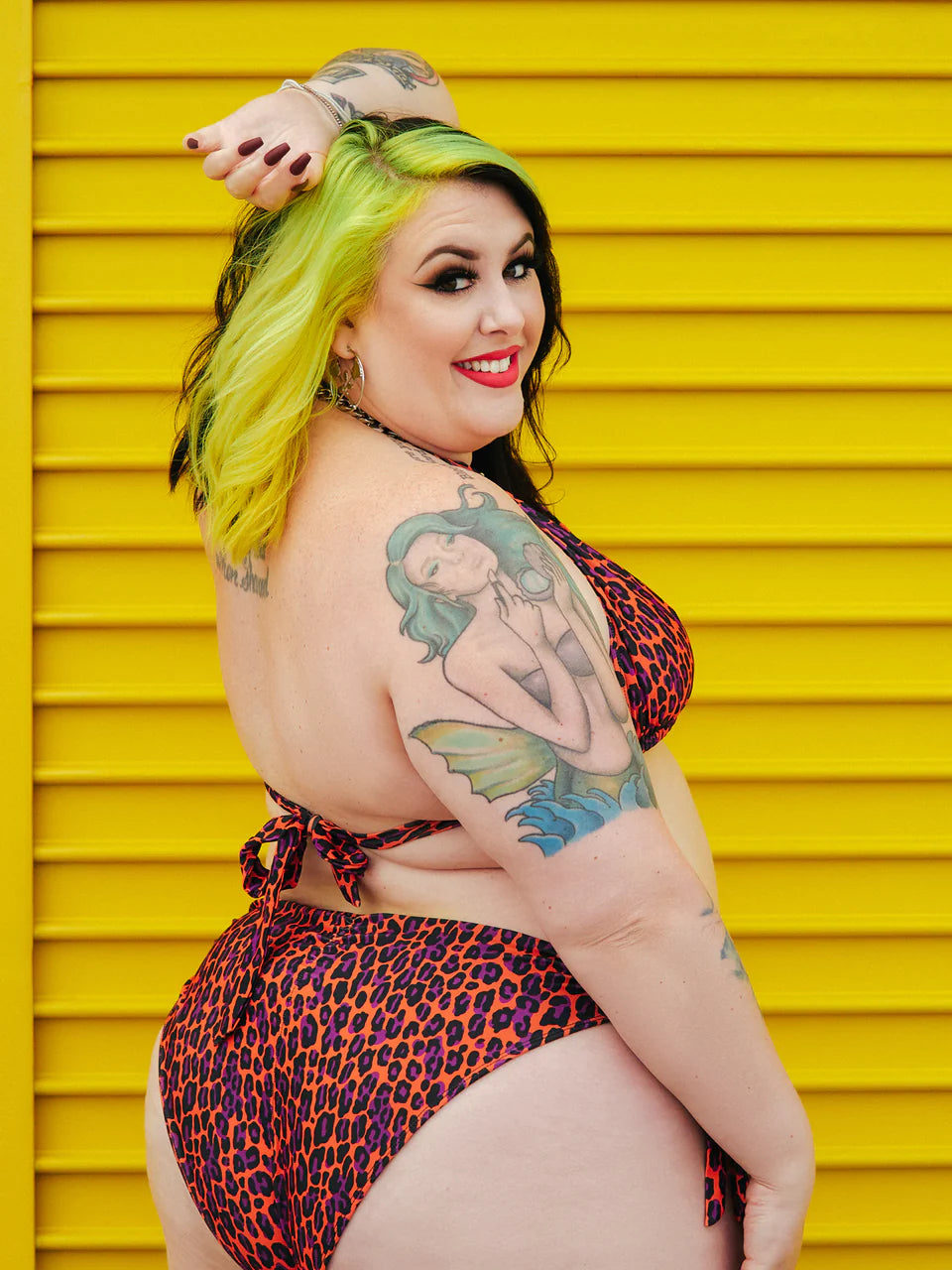 Sourpuss Orange Leopard Scrunch Bikini