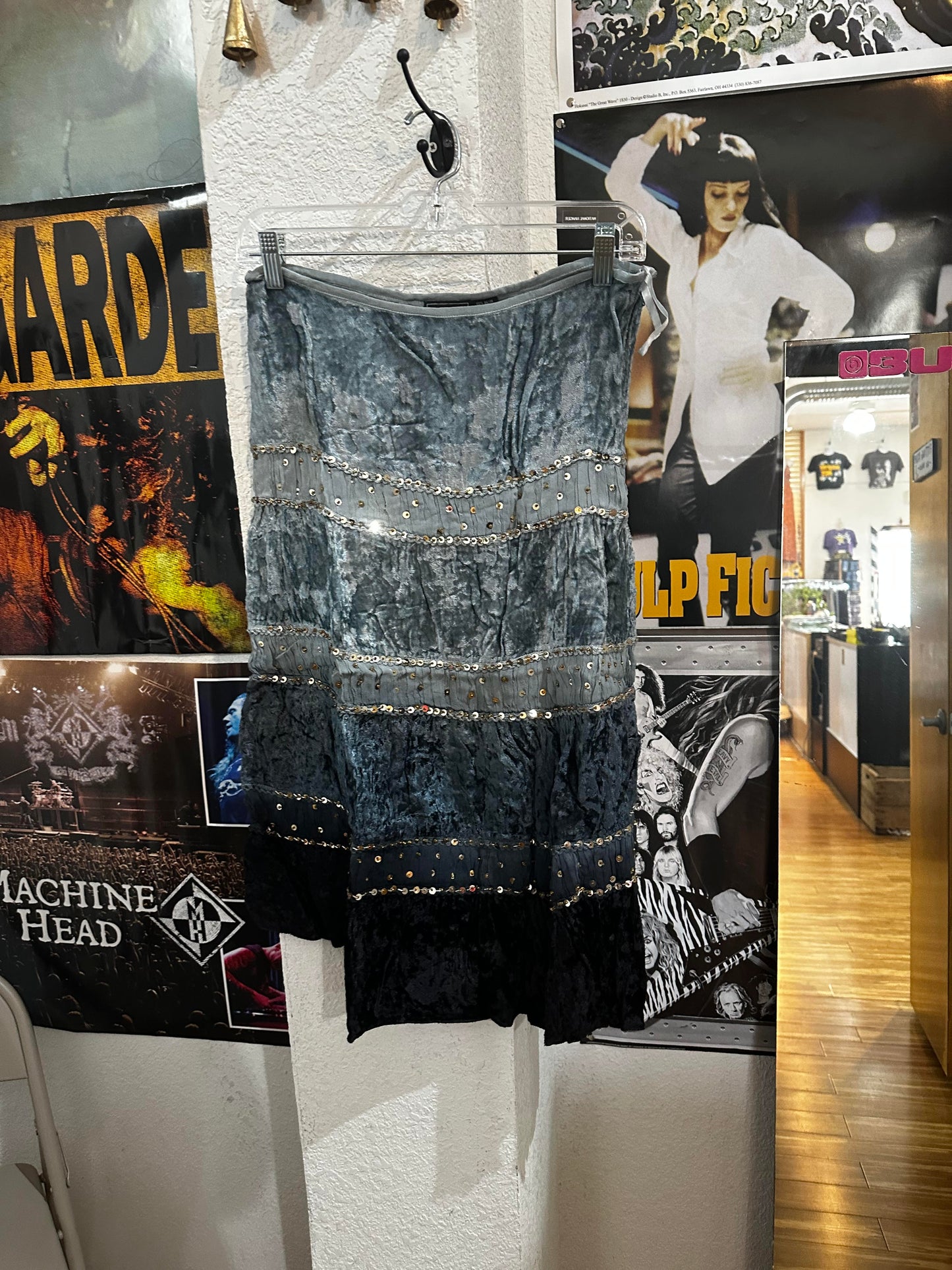 Women's Velvet Sequined Ombre Skirt - HalfMoonMusic