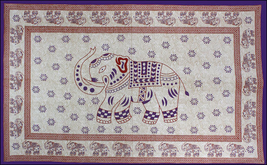 Indian Elephant Tapestry - HalfMoonMusic
