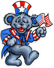Grateful Dead Uncle Sam Bear Sticker - HalfMoonMusic