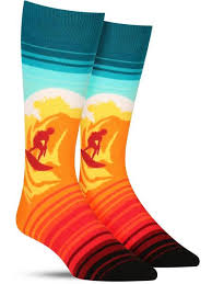 Women's Catch a Wave Crew Socks - HalfMoonMusic