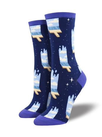 Women's Paint the Sky Crew Socks - HalfMoonMusic