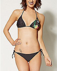 Bob Marley Rasta Black Bikini - HalfMoonMusic