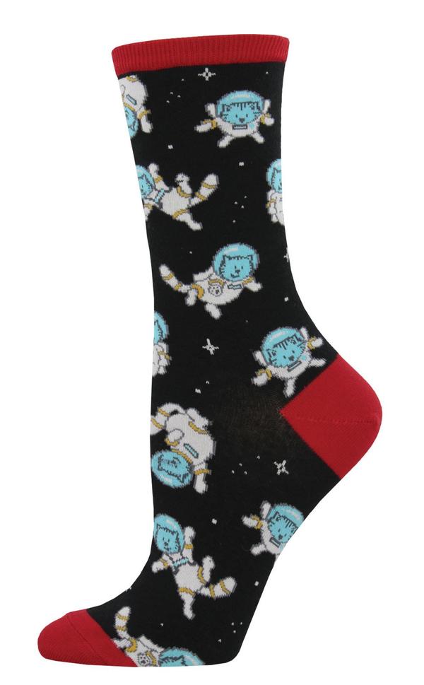 Women's Catstronaut Crew Socks - HalfMoonMusic