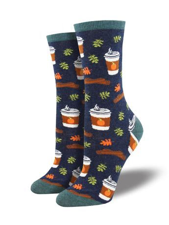 Women's Pumpkin Spice Up Your Life Crew Socks - HalfMoonMusic