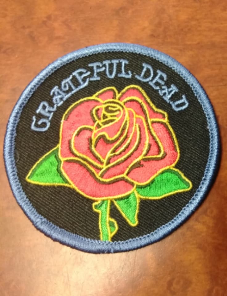 Grateful Dead Gold Rose Patch - HalfMoonMusic