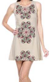 Womens Floral Print Lotus Tunic - HalfMoonMusic