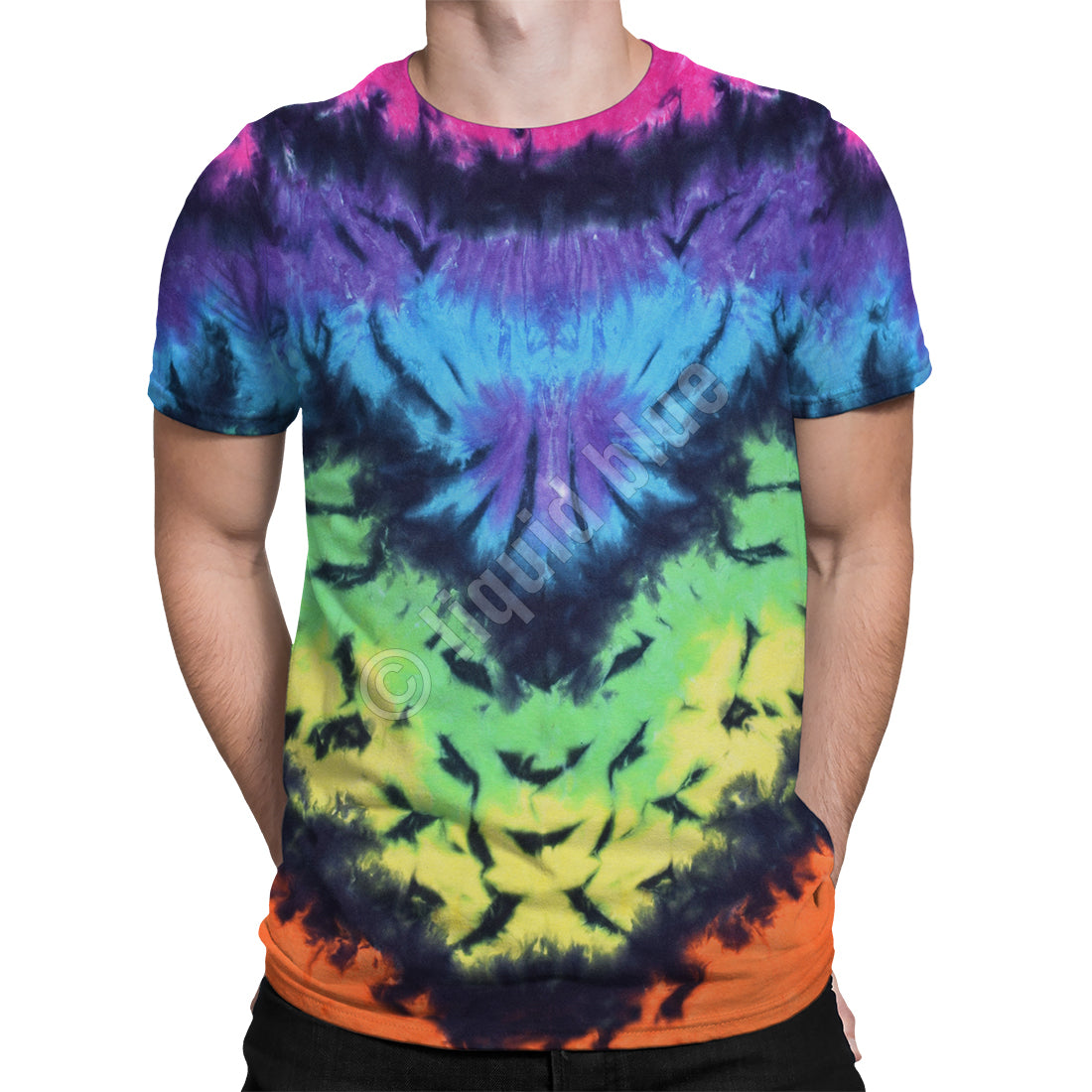 Mens Butterfly Krinkle Tie Dye T Shirt - HalfMoonMusic