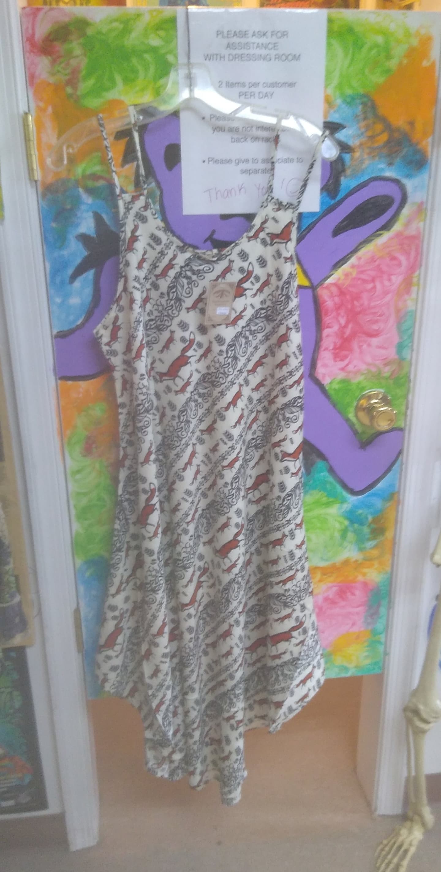 Womens Rayon Fox Print Long Sleeveless Dress - HalfMoonMusic