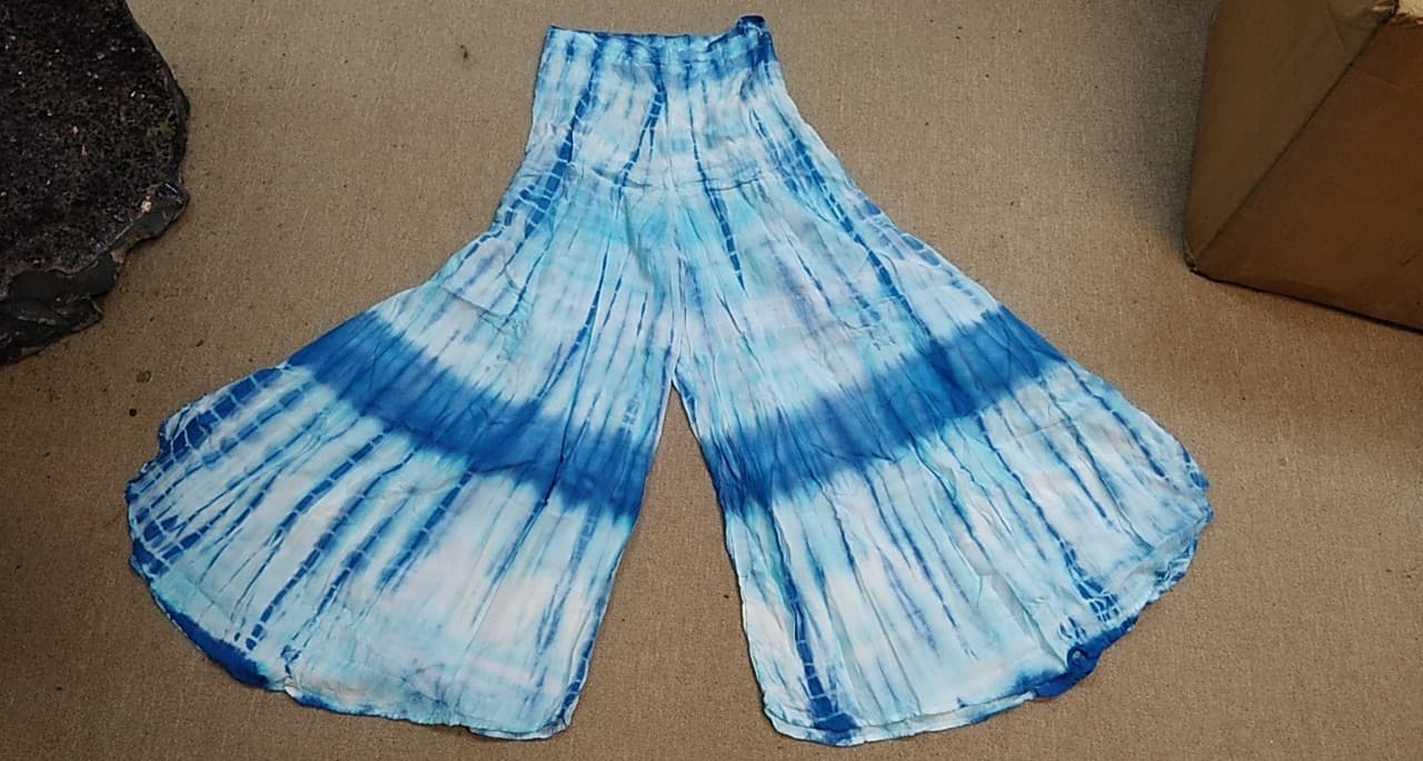 Womens Spiral Tie Dye Wide Leg Pants - HalfMoonMusic