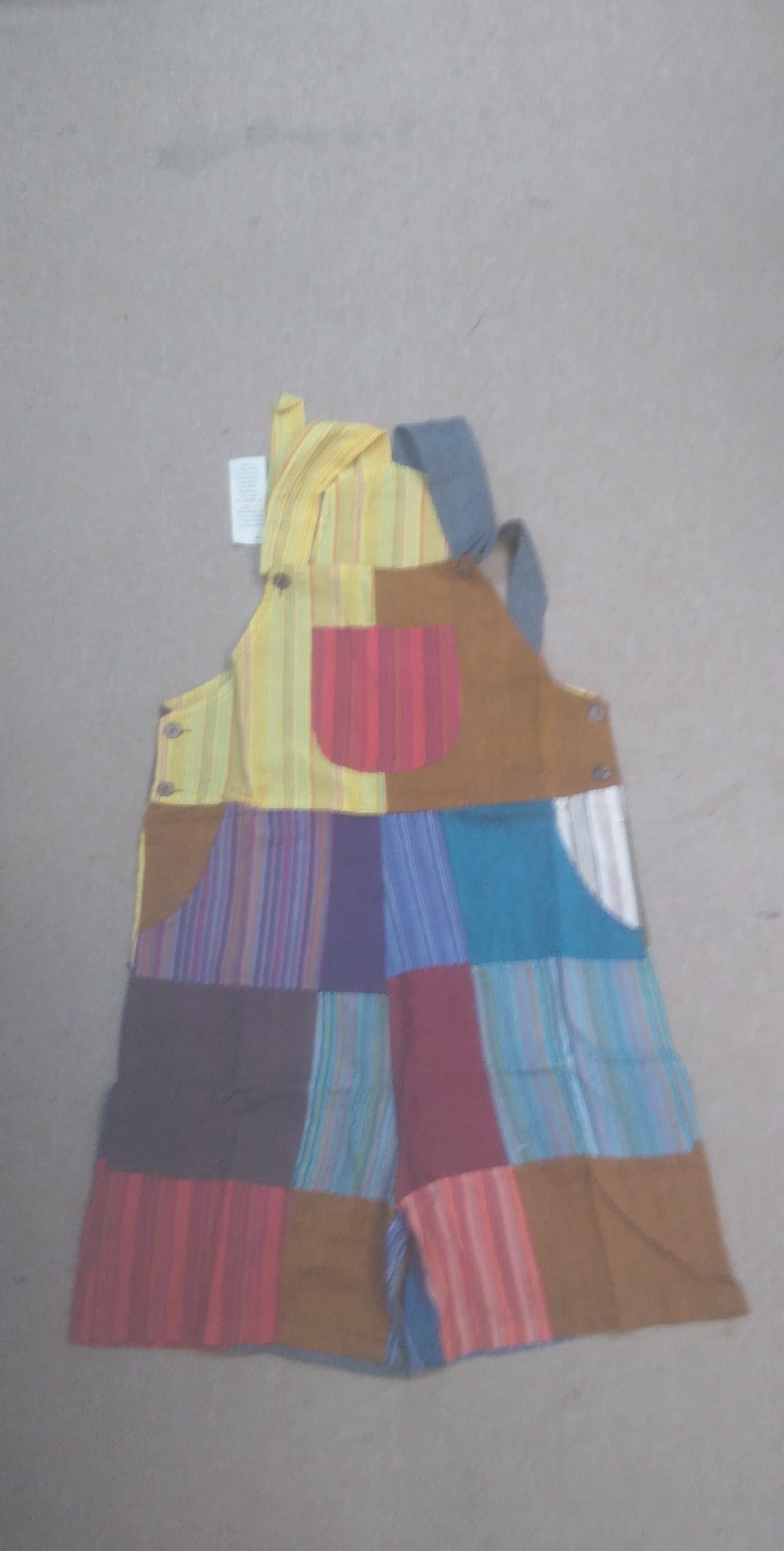 Unisex Cotton Patchwork Overall Shorts - HalfMoonMusic