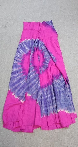 Womens Spiral Tie Dye Open Flap Pants - HalfMoonMusic