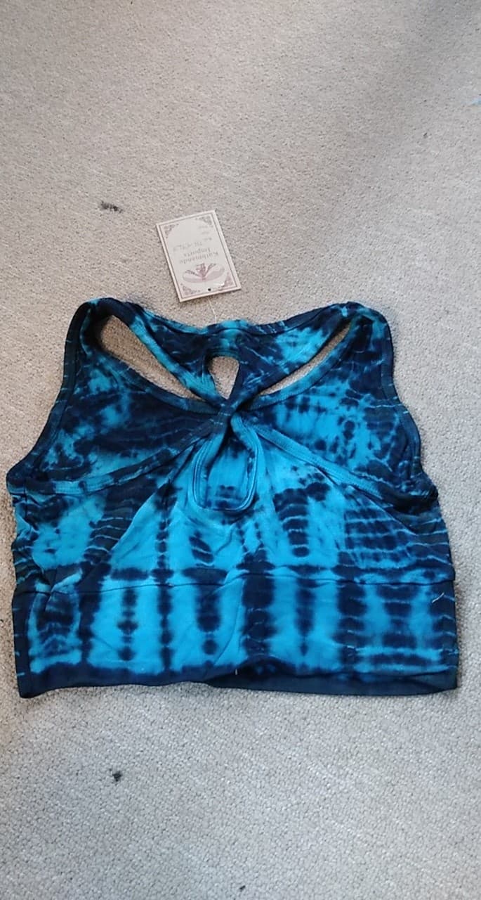 Womens Tie-Dye Spandex Cross Back Bra Top - HalfMoonMusic