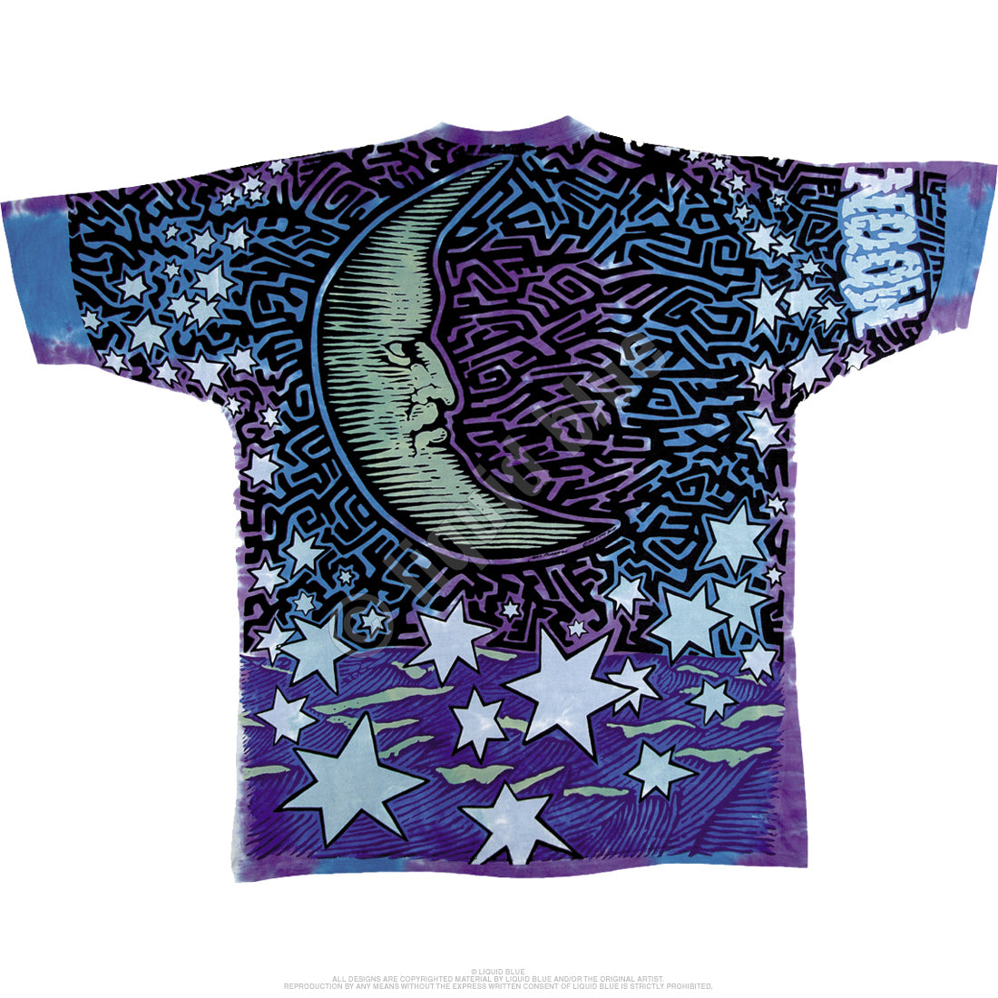 Mens Sun and Moon Tie Dye Front-Back T Shirt - HalfMoonMusic