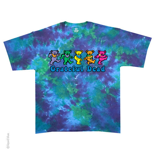 Men's Grateful Dead Dancing Bear Tie Dye T-shirt - HalfMoonMusic
