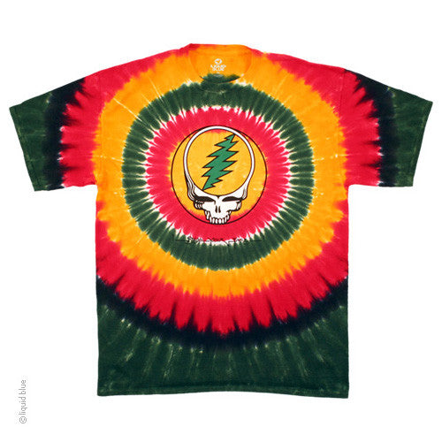 Mens Grateful Dead Stealie Rasta T-Shirts - HalfMoonMusic
