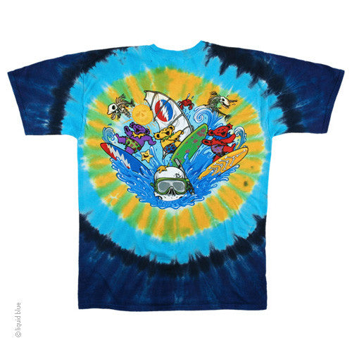 Grateful Dead Summer Beach Bear Bingo Tie Dye T-shirt - HalfMoonMusic