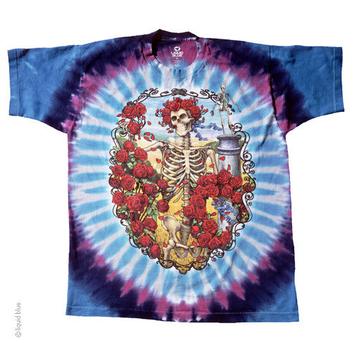 Grateful Dead Men's Spiral Skeletons T-shirt X-Large Black