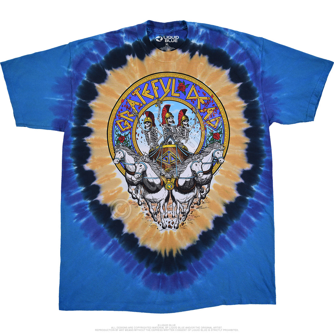 Mens Grateful Dead Chariot Tie-Dye T-shirt - HalfMoonMusic