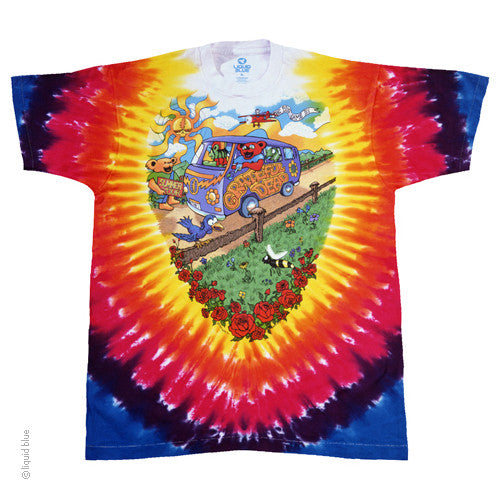 Grateful Dead Summer Tour Bus Tie Dye T-shirt - HalfMoonMusic
