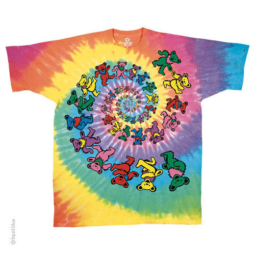 Men's Grateful Dead Spiral Bears Tie Dye T-Shirt - HalfMoonMusic