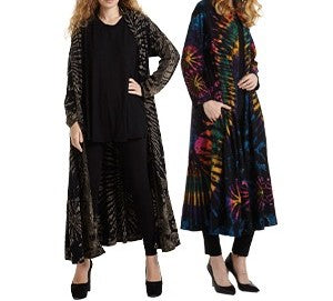Ladies Tie Dye Duster Jacket - HalfMoonMusic
