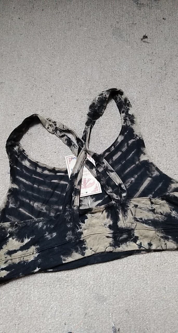Womens Tie Dye Bralette Cross Back Top - HalfMoonMusic