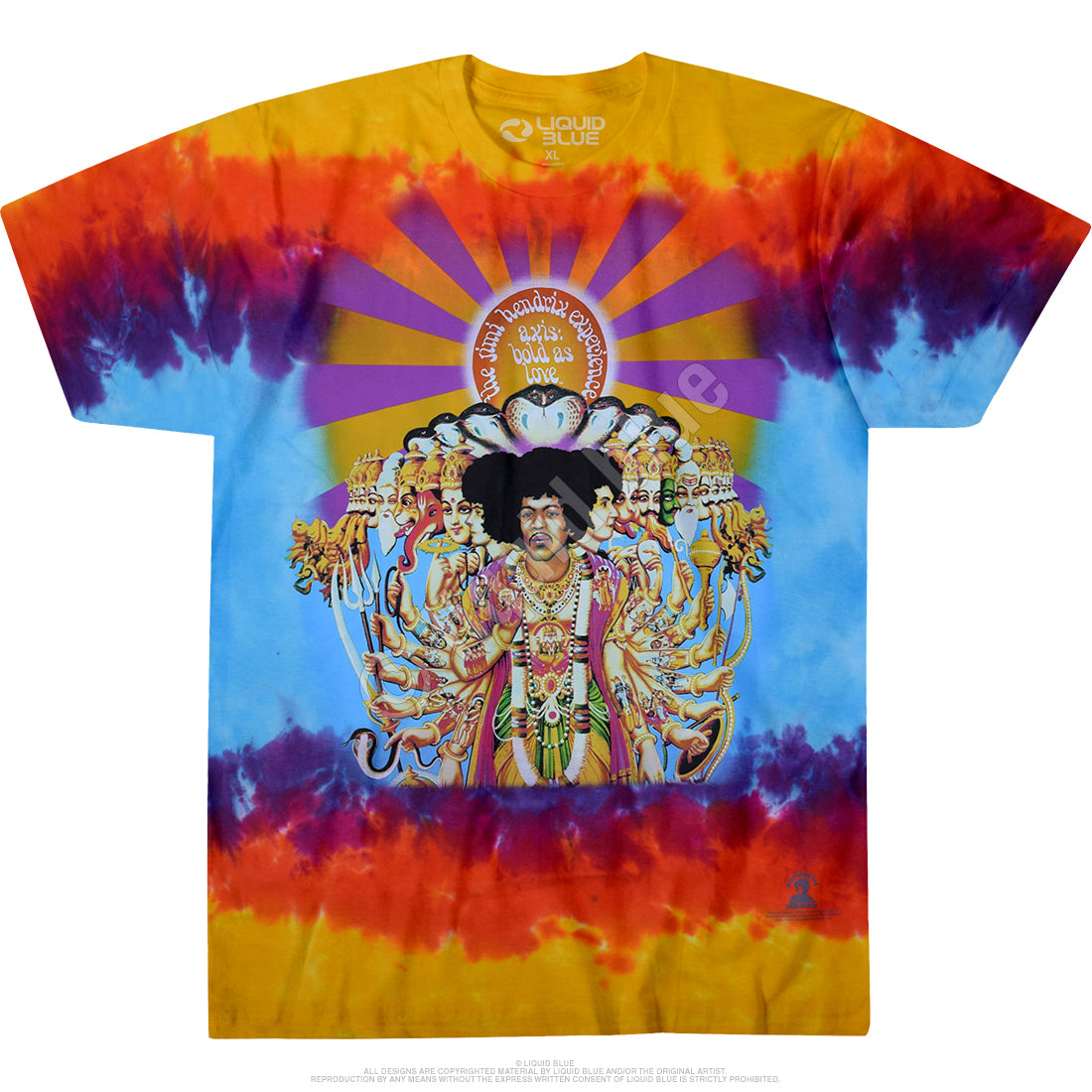Mens Jimi Hendrix Axis Bold As Love T Shirt - HalfMoonMusic