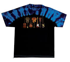 Mens Guitars In A Line Tie-Dye T-Shirt - HalfMoonMusic