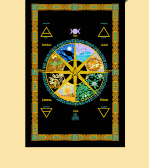 Pagan Calendar Tapestry - HalfMoonMusic