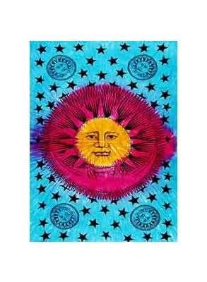 Tie Dye Sun and Moon Tapestry - HalfMoonMusic
