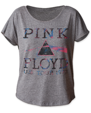 Ladies Distressed Dark Side of the Moon T-Shirt - HalfMoonMusic