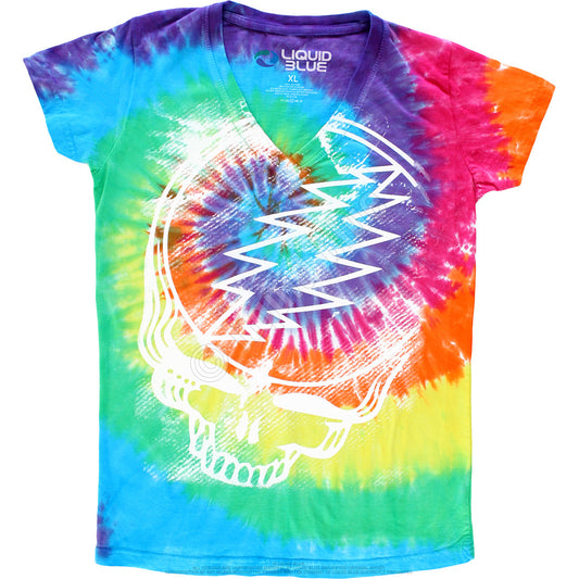 Grateful Dead Stealie Tie Dye Juniors T-shirt - HalfMoonMusic