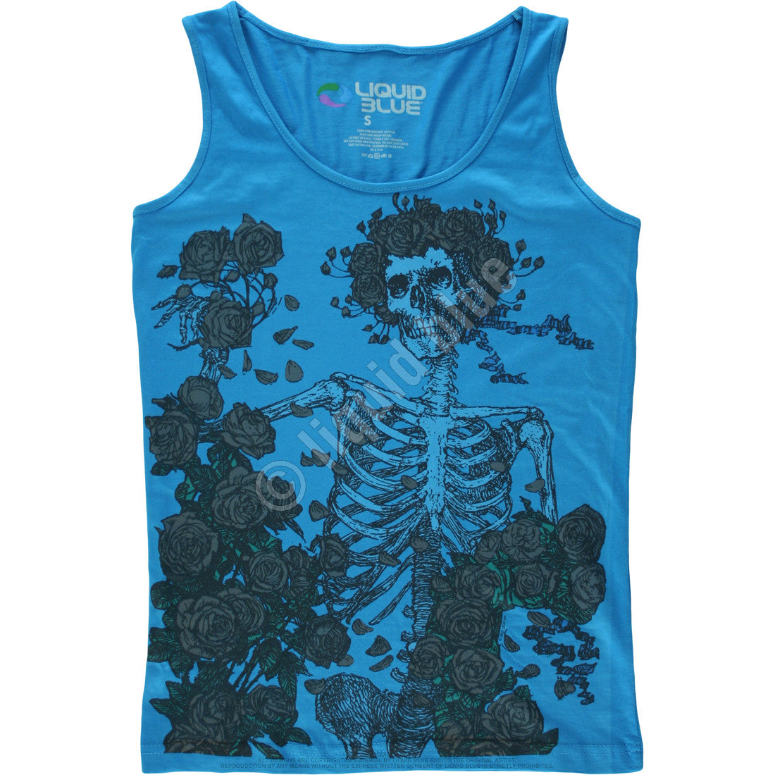 Grateful Dead Skeleton And Roses Junior Slim Athletic Tank - HalfMoonMusic