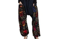Womens Cotton Tie-Dye Patchwork Harem Pants - HalfMoonMusic