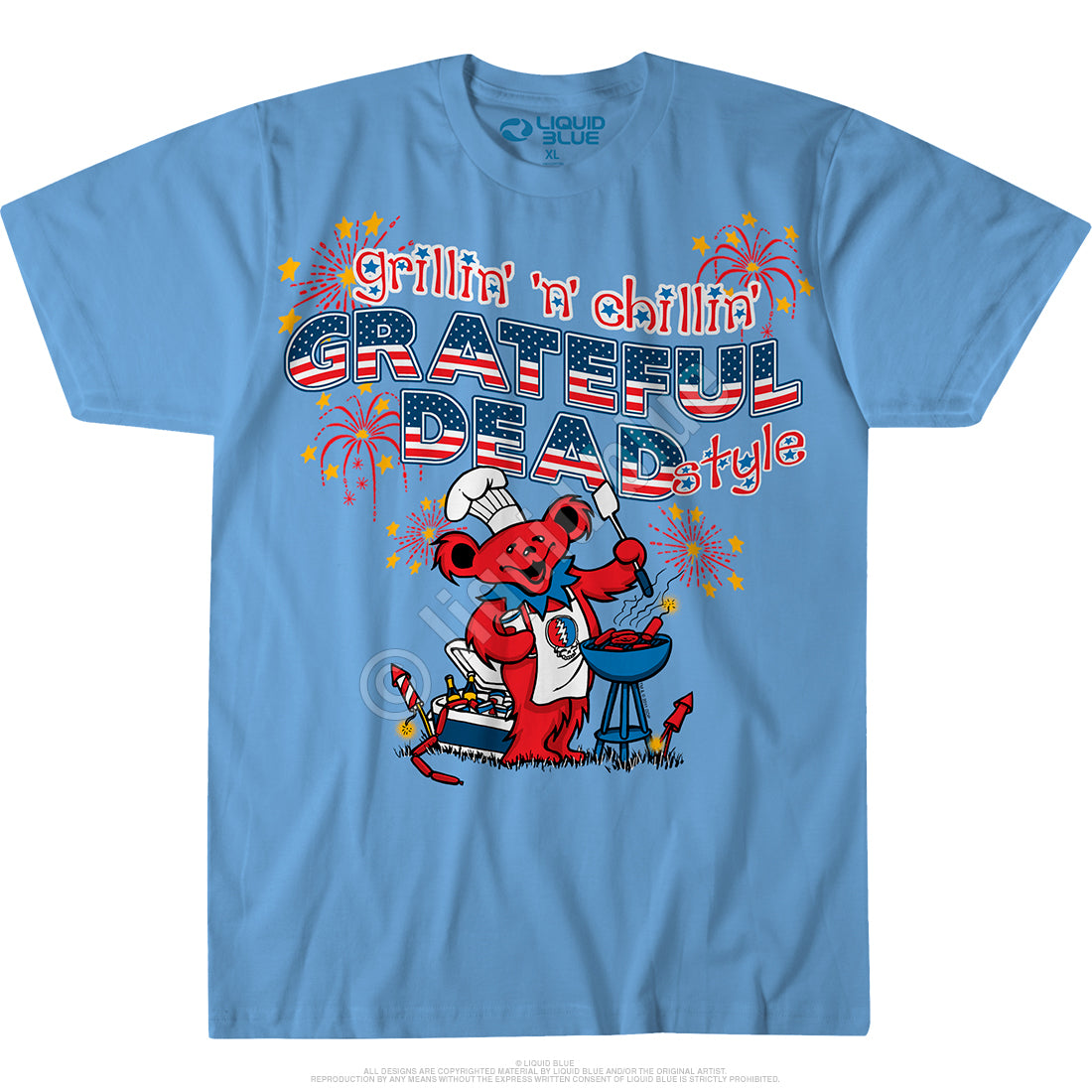Mens Grateful Dead Grillin 'n' Chillin T Shirt - HalfMoonMusic