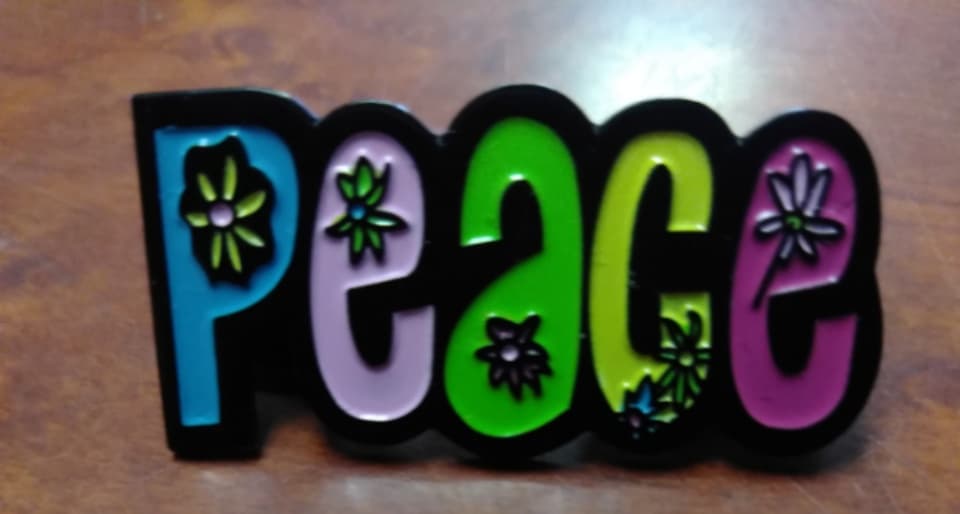 Multicolor Peace Hat Pin - HalfMoonMusic