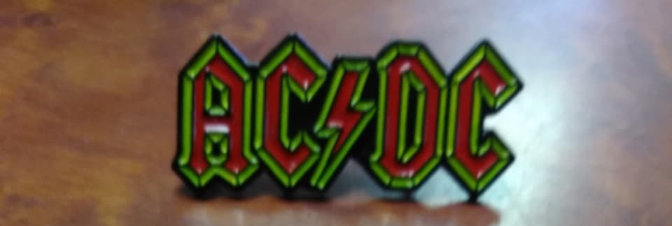 AC/DC Red and Yellow Hat Pin - HalfMoonMusic