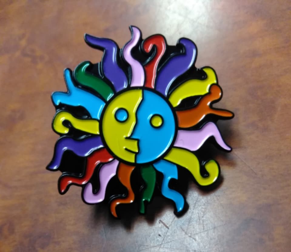 Funky Sun Hat Pin - HalfMoonMusic