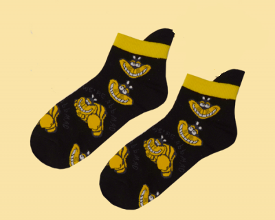 Cheshire Cat All Mad Here Ankle Socks - HalfMoonMusic