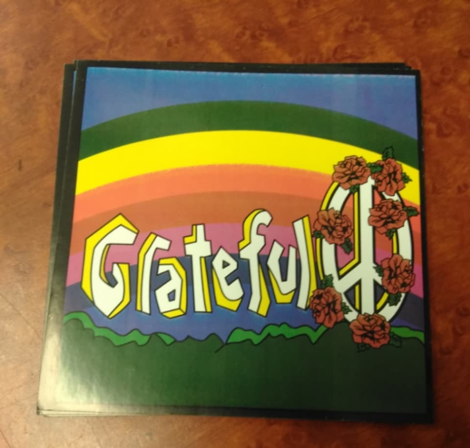 Grateful Peace Rose Sticker - HalfMoonMusic