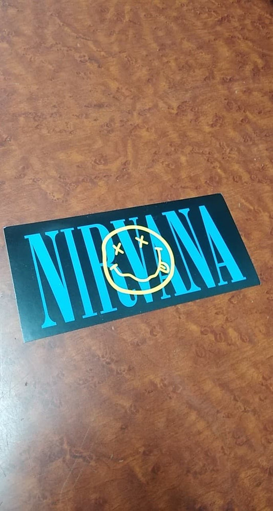 Blue Nirvana Smiley Sticker - HalfMoonMusic