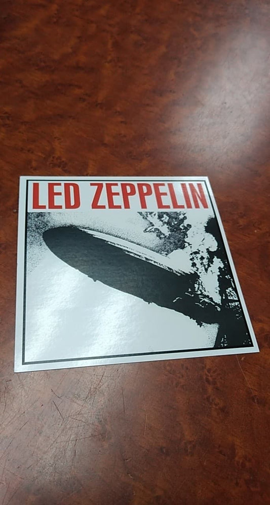 Led Zeppelin Black White Red Sticker - HalfMoonMusic